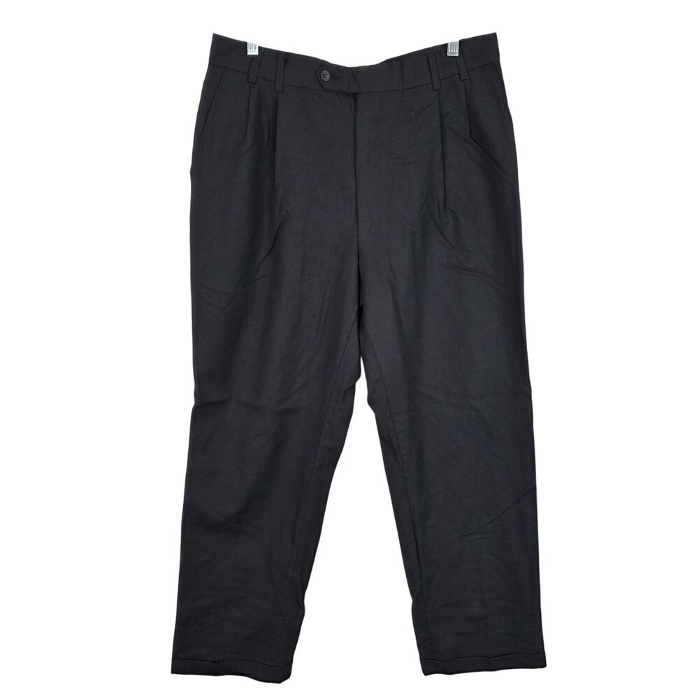 Mens Joseph & Feiss International Trio Black Trousers 100% Wool Size 42 Reg